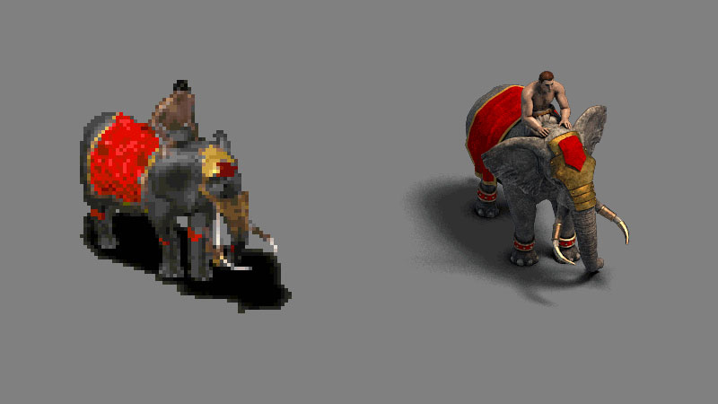 The game’s page presents this as an upgrade, but there was a charm to the old pixel art that the modern units are lacking in.